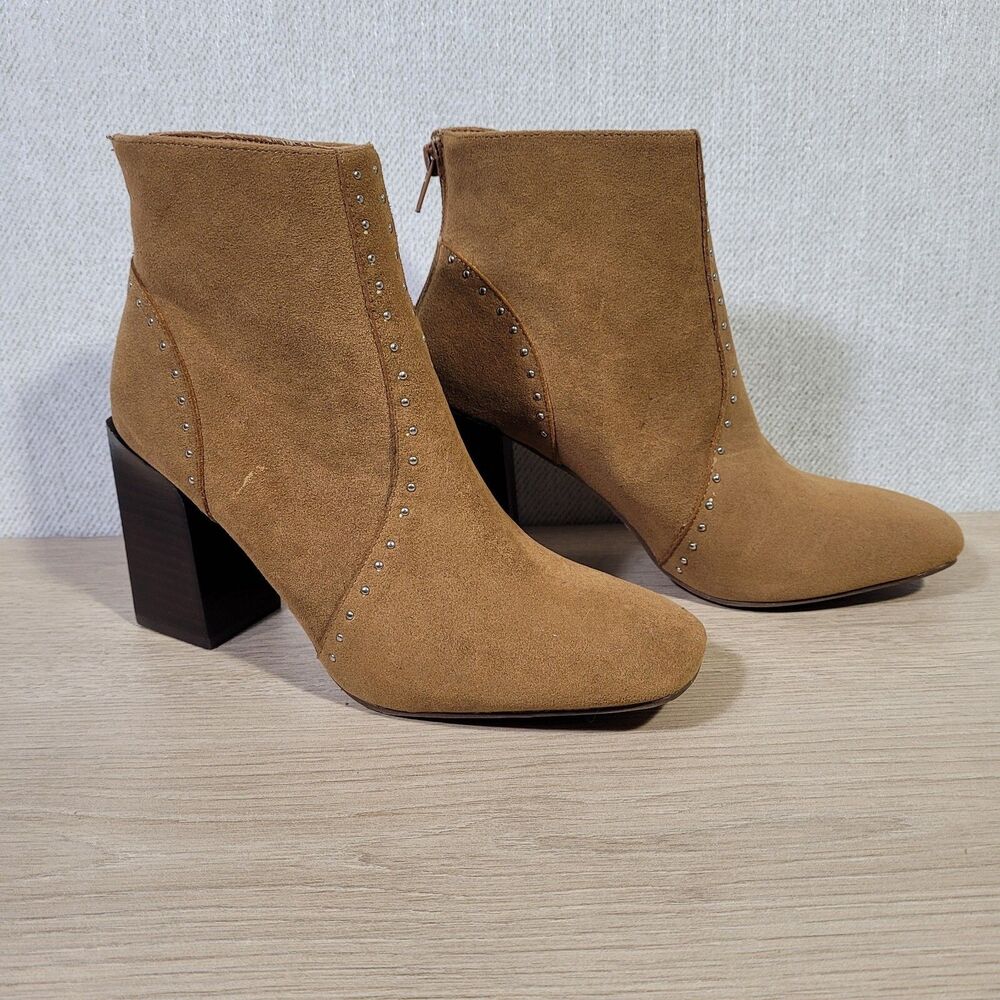 Mi.iM Brown Ankle Booties with Stud Detail